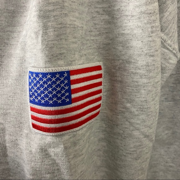 Grey USA Crewneck with American Flag Patch - Picture 7 of 8